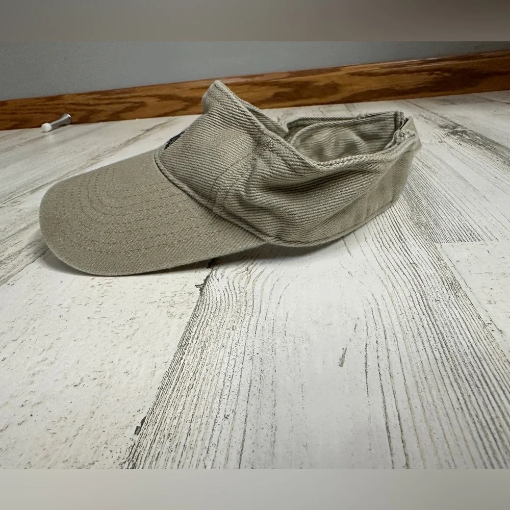 Adidas Tan Navy Embroidered‎ Visor Strapback Golf Hat Womens Adjustable